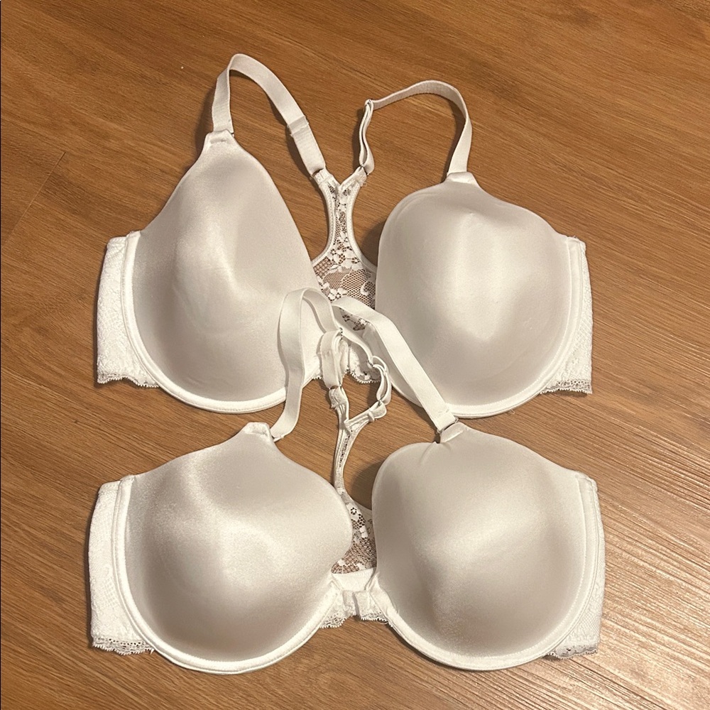 Maidenform White Lace Accent Bra Set